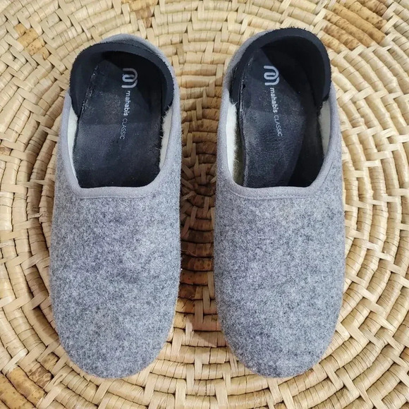 Mahabis Classic Gray Wool Slip On Loafer Slippers Size 5-6 EU 36 - Picture 1 of 7